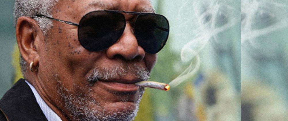 morgan freeman smoking a spliff